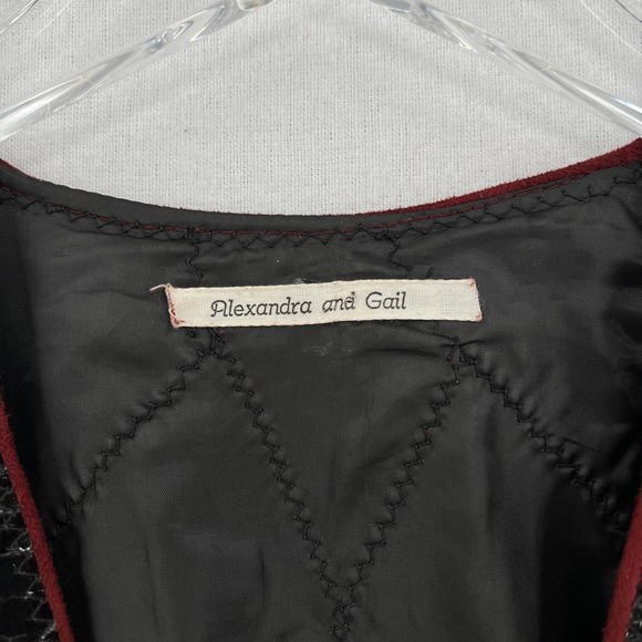 ALEXANDRA AND GAIL Vintage Suede Skirt Suit Set Small 2 Piece Set Burgundy Black - Picture 10 of 16